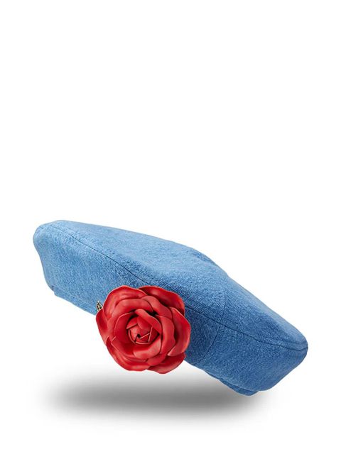 Maison Michel New Billy rose-detailed hat - Blue - zdjęcie produktu nr 1