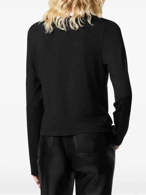 Versace logo-detail long-sleeve top - Black