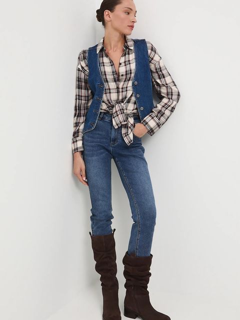 Medicine jeansy damskie kolor niebieski - zdjęcie produktu nr 1