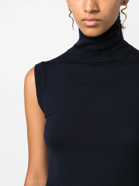 Sportmax roll-neck virgin-wool vest - Blue