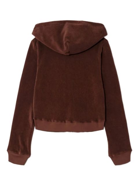 RE/DONE Shrunken terry zip-up hoodie - Brown - zdjęcie produktu nr 2