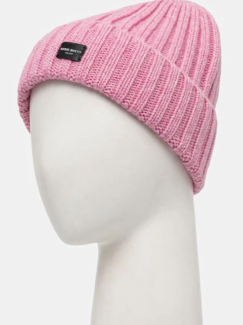 Miss Sixty czapka wełniana kolor różowy z grubej dzianiny wełniana 6L4HJ8720000