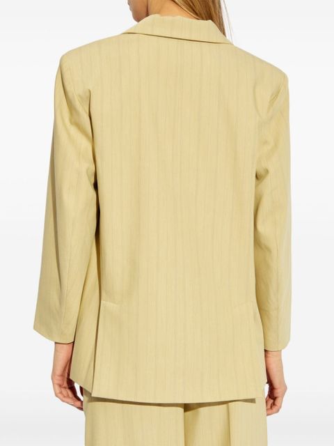GANNI striped boxy blazer - Neutrals