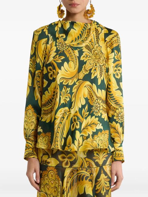 ETRO flower-bee motif blouse - Green