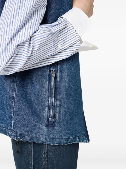 Miu Miu cashmere denim blouson vest - Blue