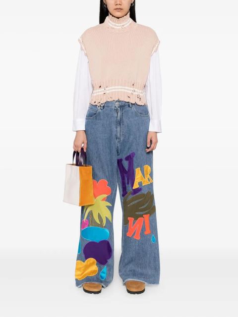 Marni cotton cropped vest - Neutrals - zdjęcie produktu nr 2