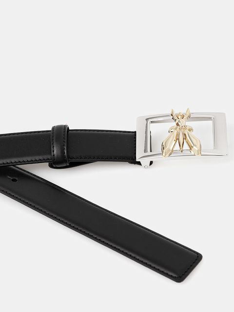 Patrizia Pepe pasek skórzany damski kolor czarny 8W0054 L048 - zdjęcie produktu nr 2