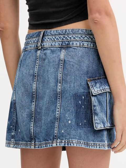 Guess Originals spódnica jeansowa HARRINGTON kolor niebieski mini ołówkowa W5YD0L D5R01 - zdjęcie produktu nr 2