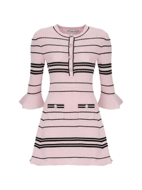 Self-Portrait striped-pattern dress - Pink - zdjęcie produktu nr 1