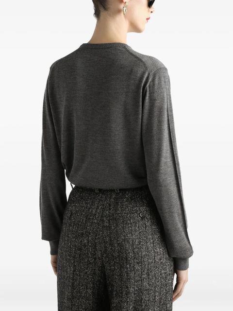 Dolce & Gabbana logo-embroidered sweater - Grey