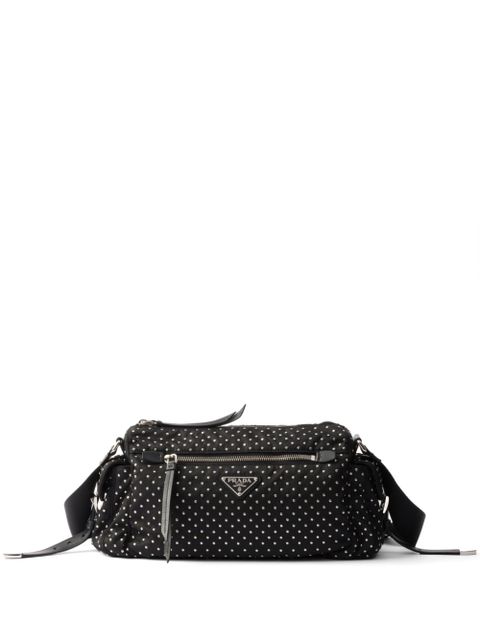 Prada studded Re-Nylon shoulder bag - Black - zdjęcie produktu nr 1