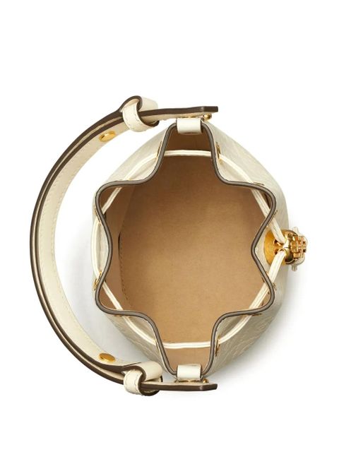 Tory Burch mini T Monogram bucket bag - White