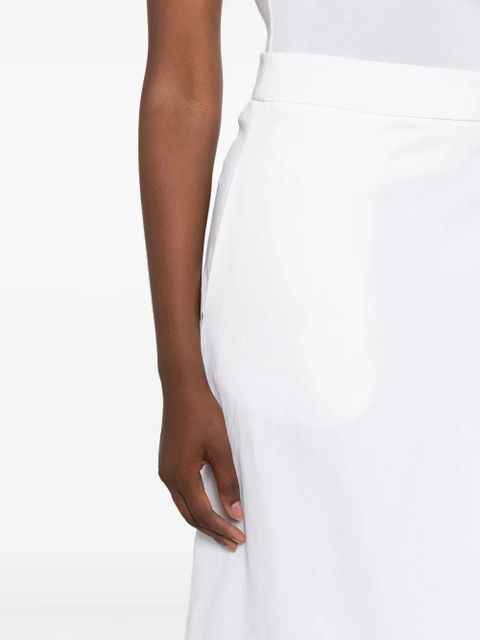 Jil Sander asymmetric linen midi skirt - White