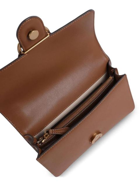 PINKO mini Love One chain crossbody bag - MARRONE