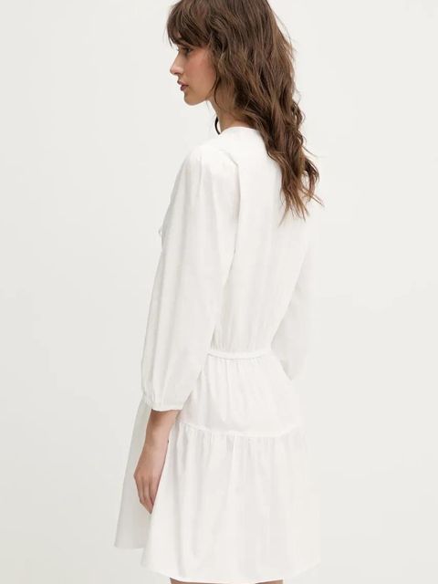 Tommy Jeans sukienka bawełniana kolor biały mini rozkloszowana DW0DW20341