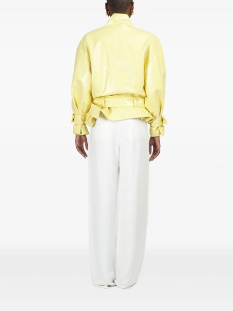 Rowen Rose faux-leather oversized bomber jacket - Yellow