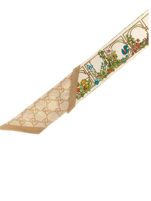 Gucci double-face floral-print scarf - Neutrals