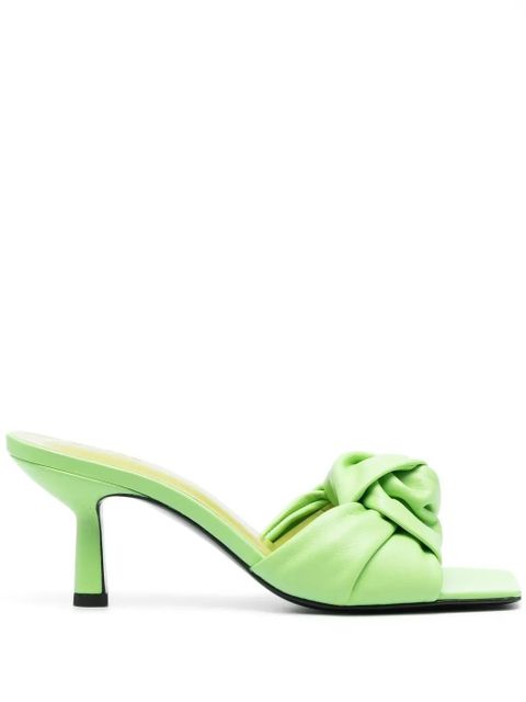 BY FAR 75mm knot-detail sandals - Green - zdjęcie produktu nr 1