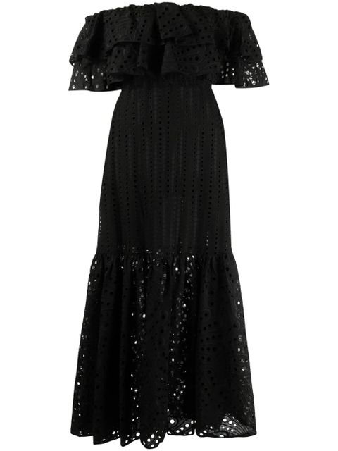 Charo Ruiz Ibiza Isabella broderie anglaise midi dress - Black - zdjęcie produktu nr 1