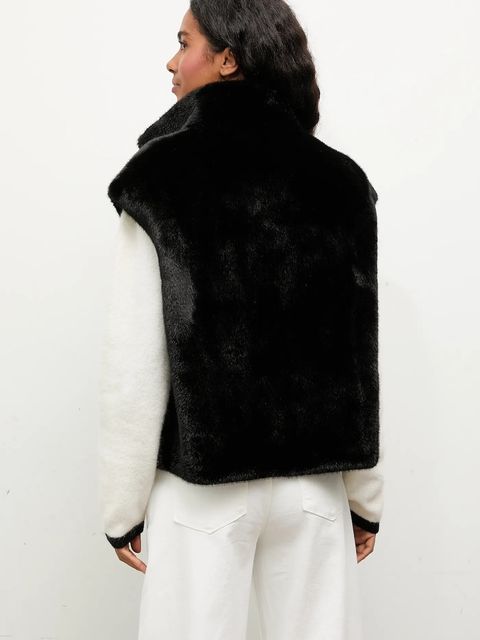 Answear.LAB bezrękawnik kolor czarny przejściowy