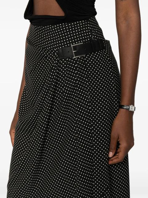 TOM FORD polka-dot buckled midi skirt - Black