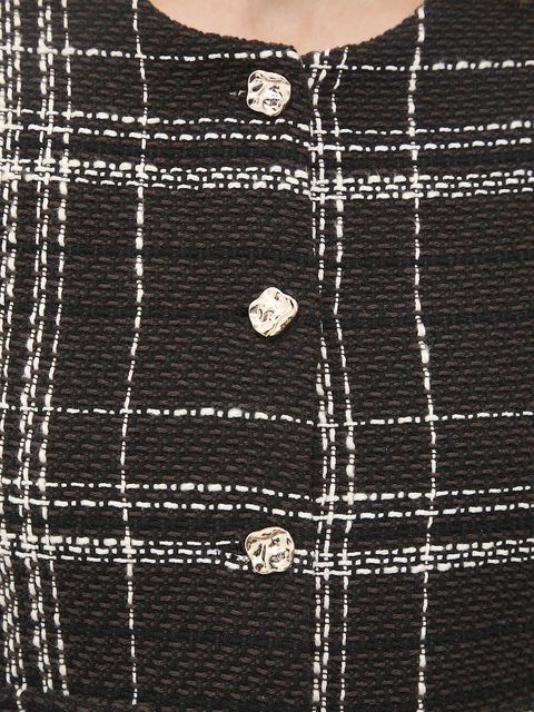 Answear.LAB marynarka kolor brązowy jednorzędowa wzorzysta