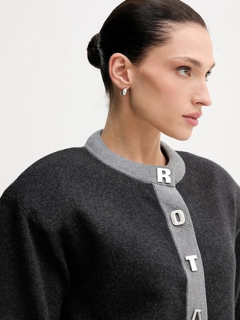 Rotate kardigan z dodatkiem wełny damski kolor szary lekki 1149033086