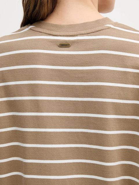 Barbour t-shirt bawełniany FAYE damski kolor beżowy LML0900