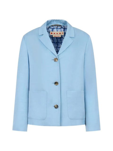 Marni patch-pocket single-breasted jacket - Blue - zdjęcie produktu nr 1