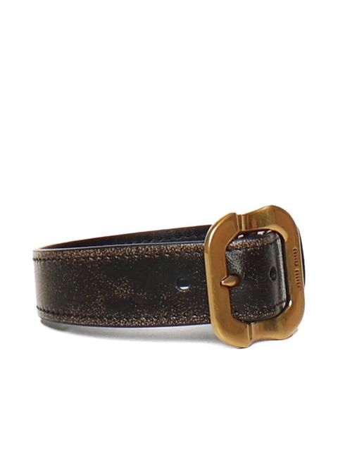 Miu Miu buckled leather bracelet - Brown