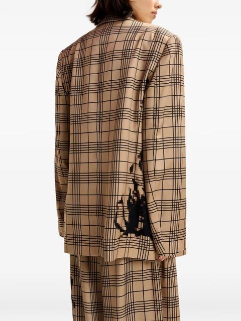 Essentiel Antwerp Juliana checked-print double-breasted blazer - Neutrals