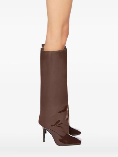 The Attico 105mm Sienna patent-leather boots - Brown