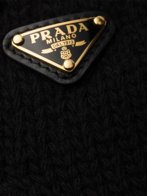 Prada triangle-logo gloves - Black - zdjęcie produktu nr 2
