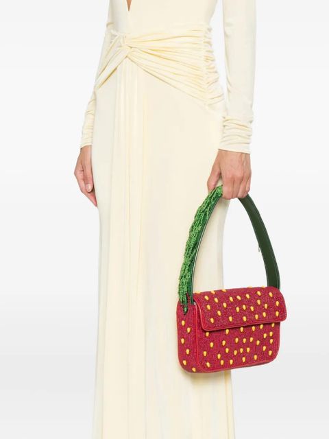 STAUD Tommy beaded strawberry-motif shoulder bag - Red - zdjęcie produktu nr 2