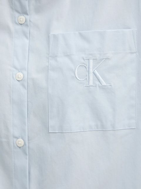 Calvin Klein Jeans koszula damska kolor niebieski relaxed z kołnierzykiem klasycznym LV047C143G