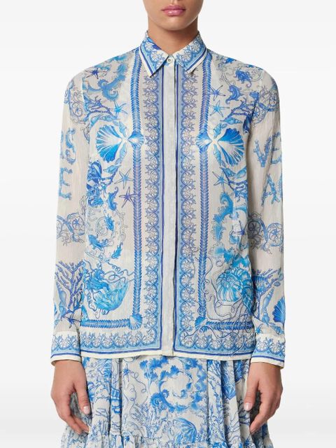 Versace Underwater Barocco crêpe shirt - Neutrals
