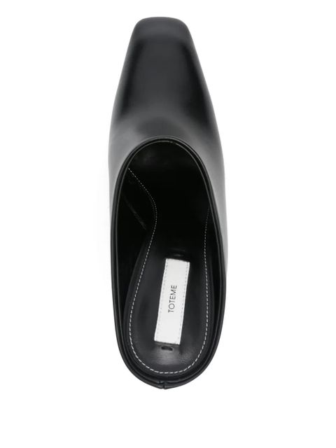 TOTEME 85mm box leather mules - Black