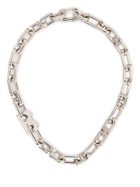 Balenciaga logo-chain-link necklace - Silver