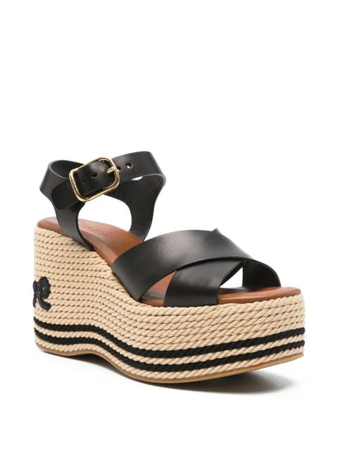 Chloé criss-cross platform espadrilles - Black