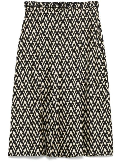 Valentino Garavani logo-print midi skirt - Black - zdjęcie produktu nr 1