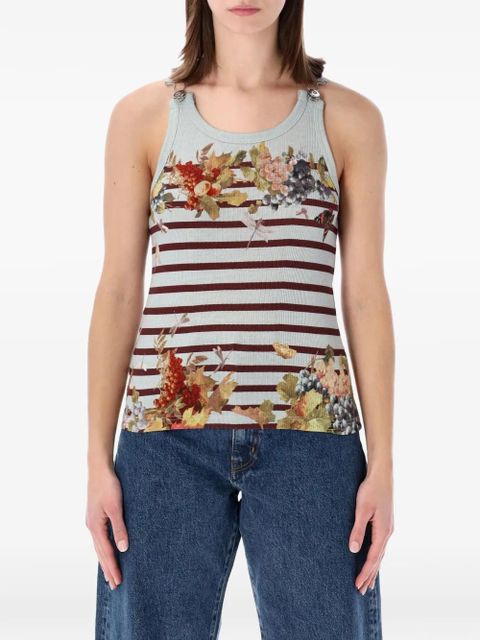 Jean Paul Gaultier ribbed floral tank top - Blue - zdjęcie produktu nr 1