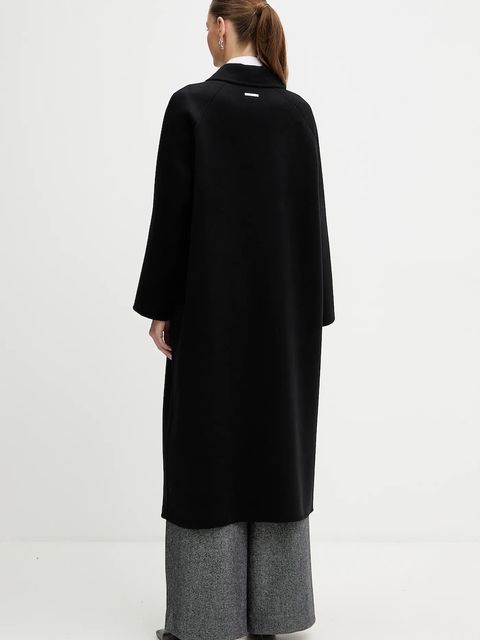 Armani Exchange płaszcz z dodatkiem wełny kolor czarny XW001234 AF16216