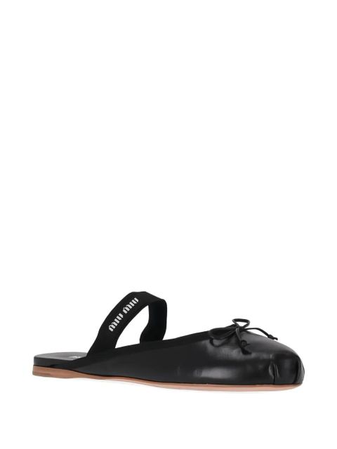 Miu Miu bow-detail mules - Black
