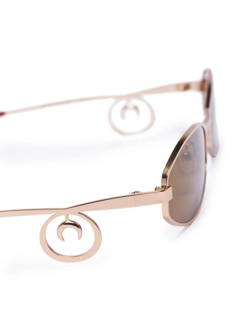 Marine Serre x Vuarnet Swirl oval-frame sunglasses - Brown - zdjęcie produktu nr 2