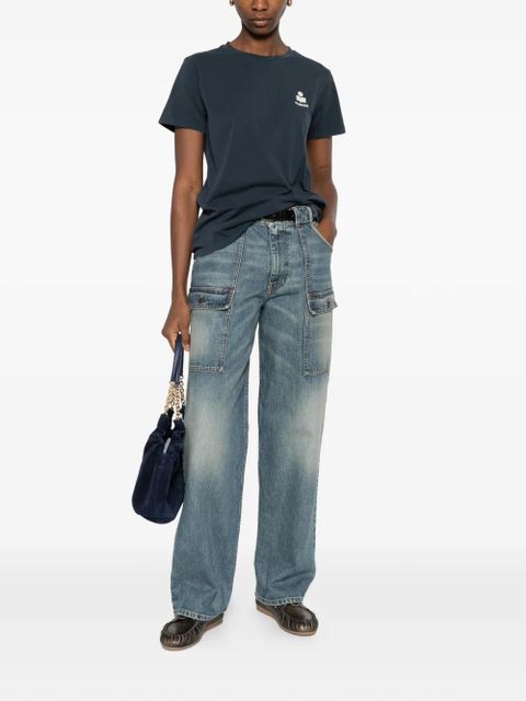 MARANT ÉTOILE Aby logo-embroidered T-shirt - Blue - zdjęcie produktu nr 2