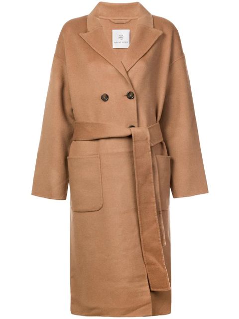 ANINE BING Dylan belted double-breasted coat - Neutrals - zdjęcie produktu nr 1