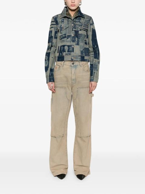 Jean Paul Gaultier newspaper-print denim jacket - Blue - zdjęcie produktu nr 2