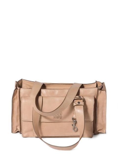 Miu Miu Utilitaire leather shoulder bag - Neutrals - zdjęcie produktu nr 1