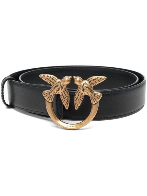 PINKO Love Berry logo-plaque leather belt - Black - zdjęcie produktu nr 1