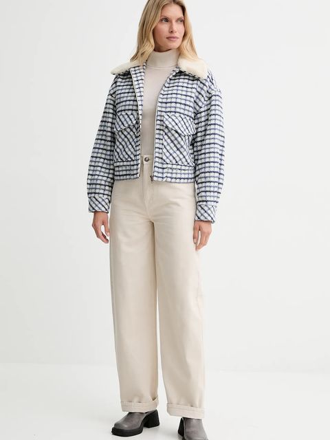 Levi's kurtka z domieszką wełny kolor niebieski przejściowa oversize 003RZ